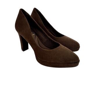 Anne Klein Jovannah Sueded Pumps Brown Size 9.5‎